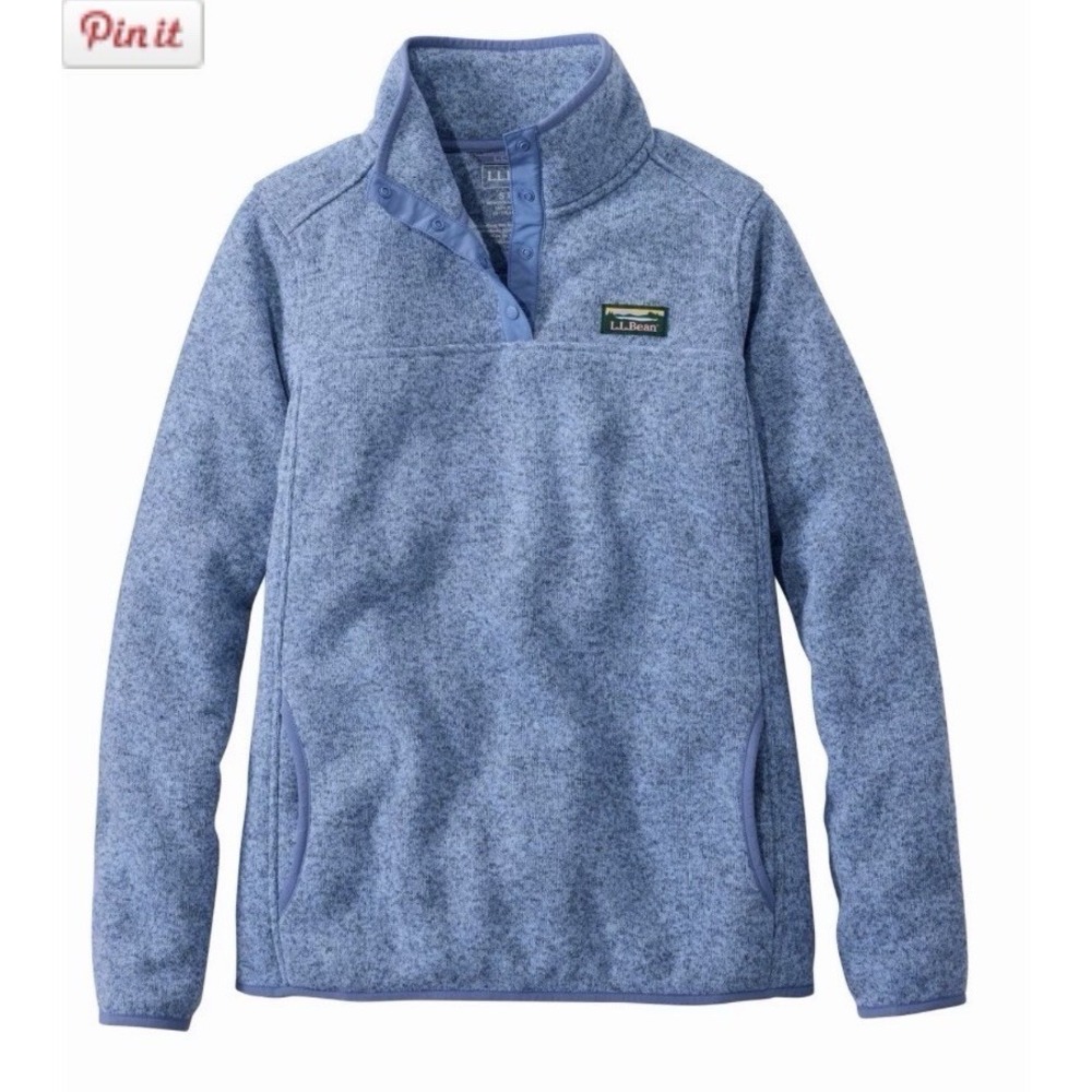 L.L.Bean Women's Seaboard Blue Pullover Fleece XL Reg (E9)